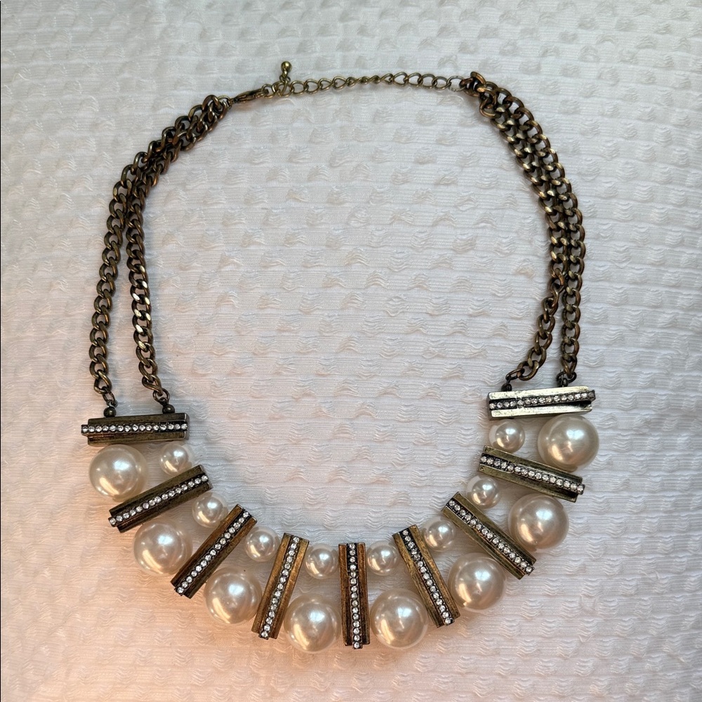 Bebe Pearl and Gold Necklace